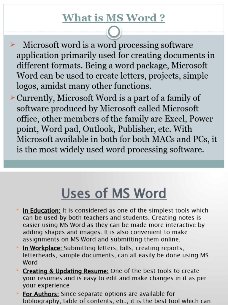 Overview of Microsoft Word Features | PDF | Microsoft Word | Note ...