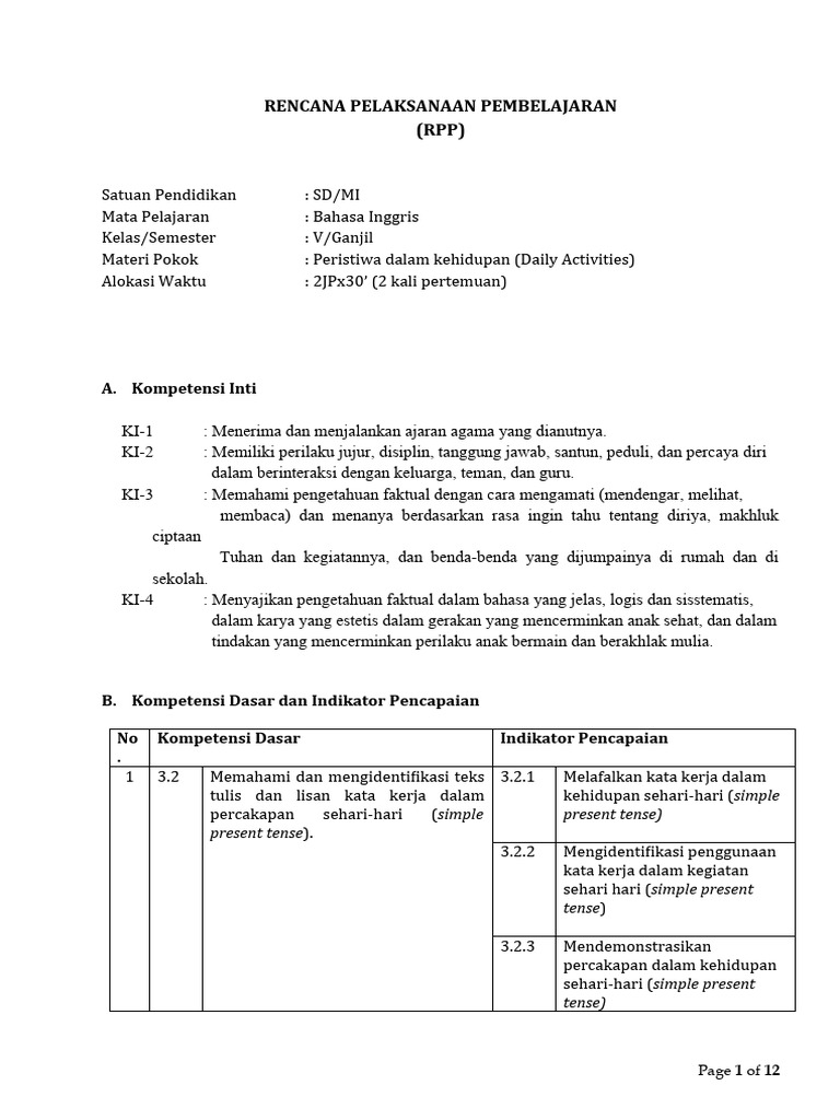 RPP SD | PDF