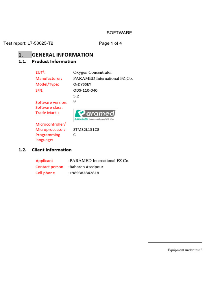 Software Description | PDF | Oxygen | Health Care
