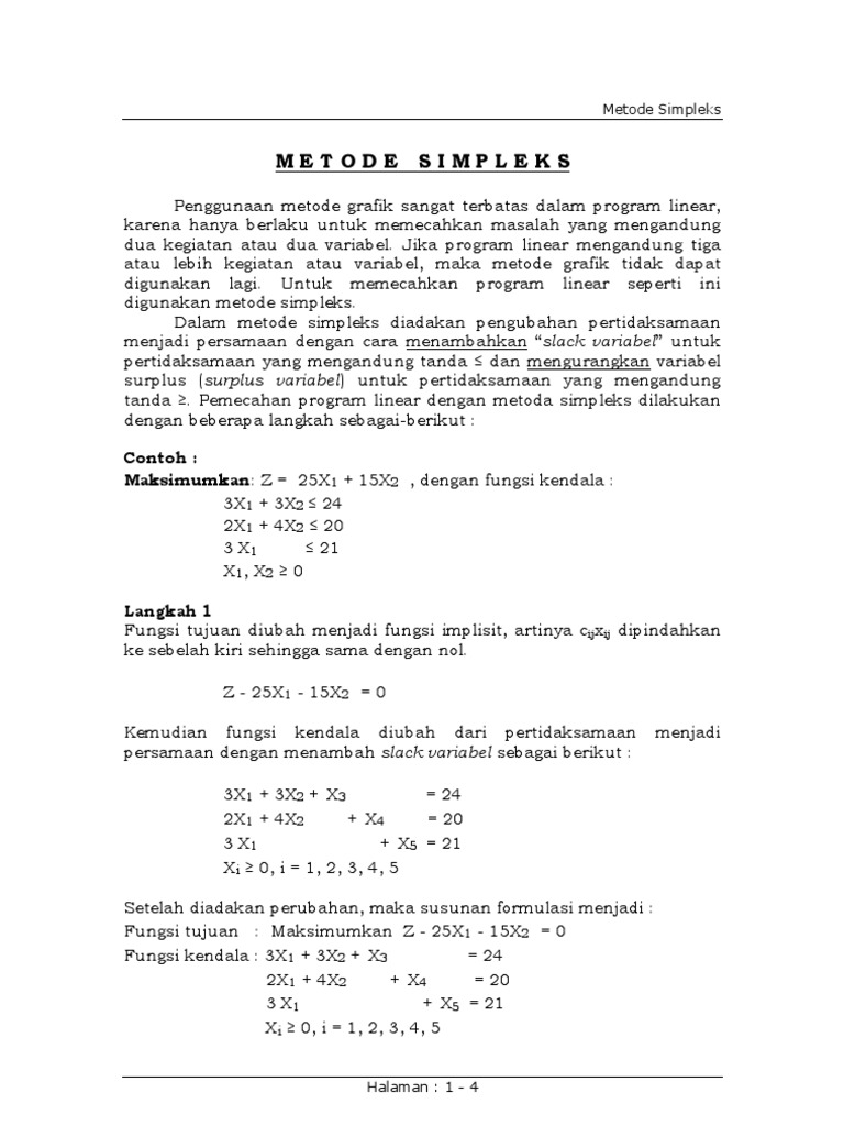 M E T O D E S I M P L E K S