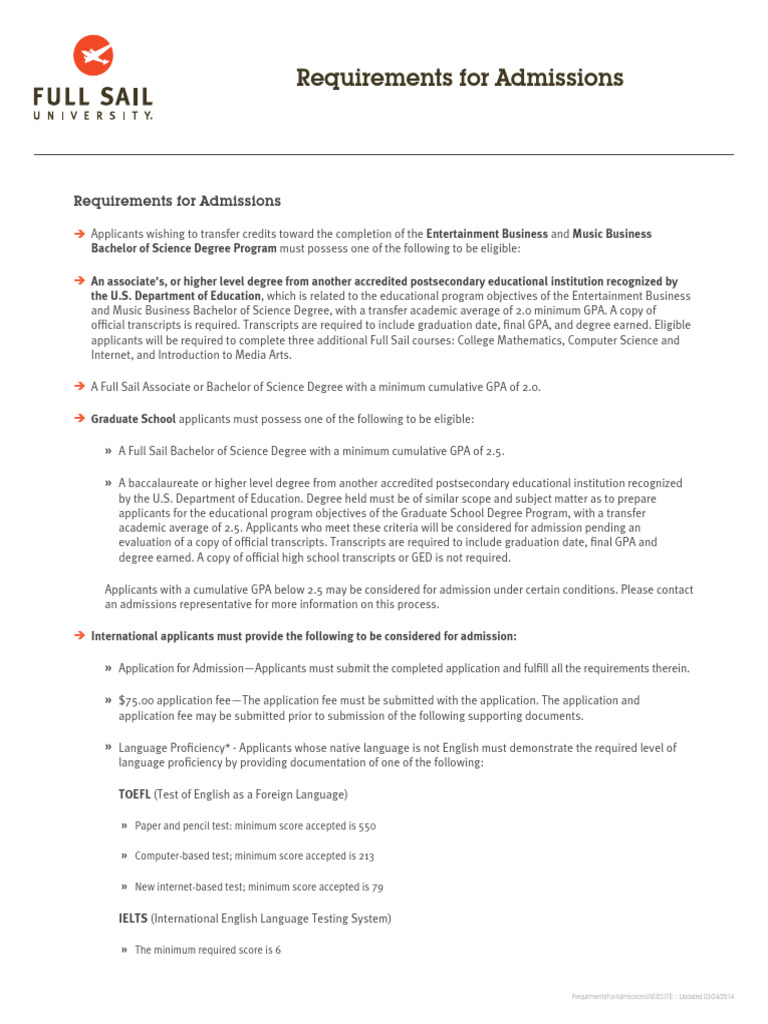 College Admission Requirements Overview | PDF | University And College ...