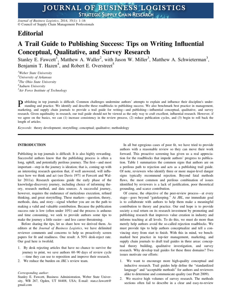 Fawcett2014 A Trail Guide To Publishing Success - Tips On Writing ...