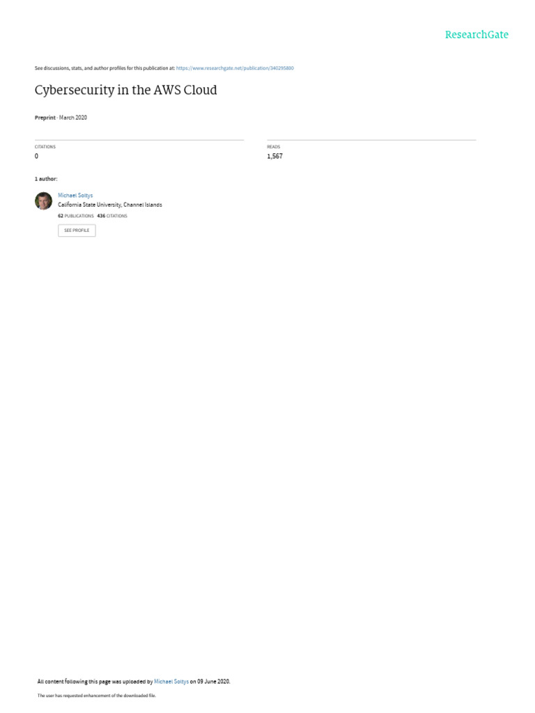 Cybersecurity in The AWS Cloud | PDF | Cryptography | Key (Cryptography)