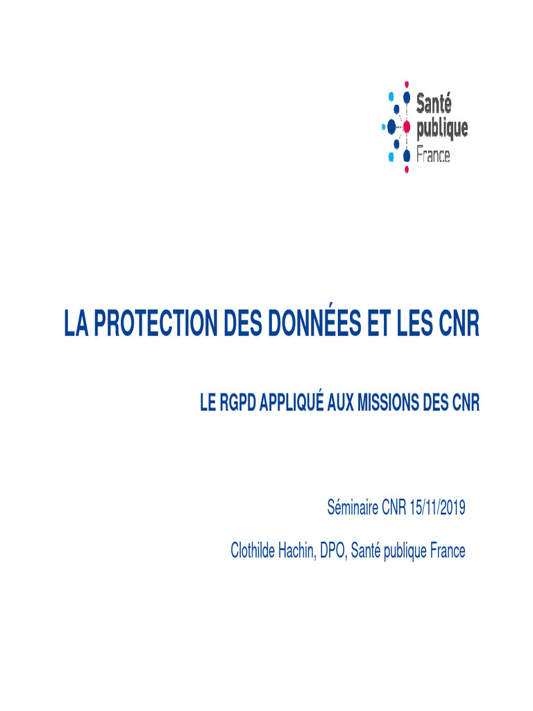 RGPD et Missions des CNR : Guide Complet | PDF | Vie privée et informatique