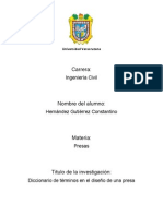 diccionario de terminos del diseño de unapresa