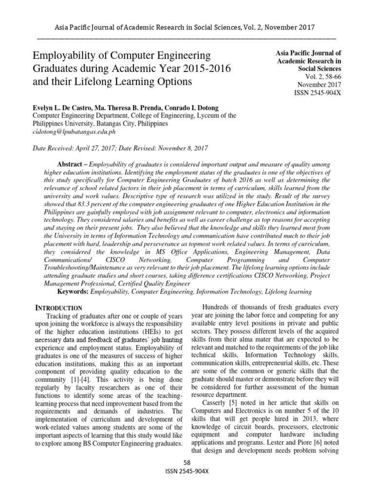 3 - Employability of Computer Engineering | PDF | Survey Methodology ...