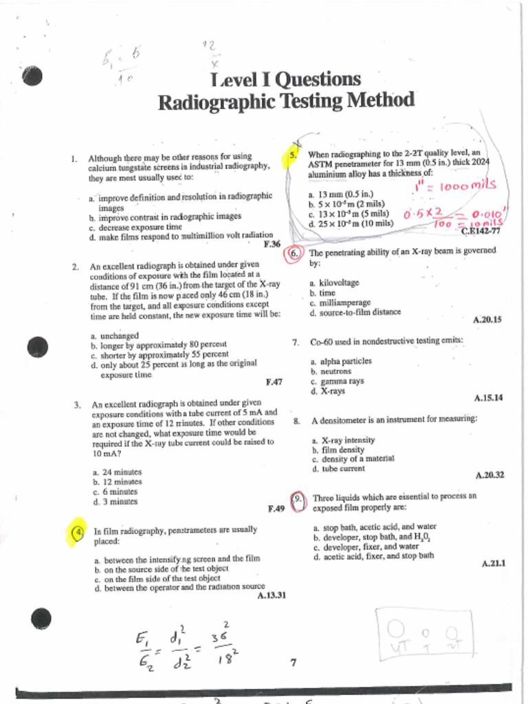Asnt RT Level Ii Q & A | PDF