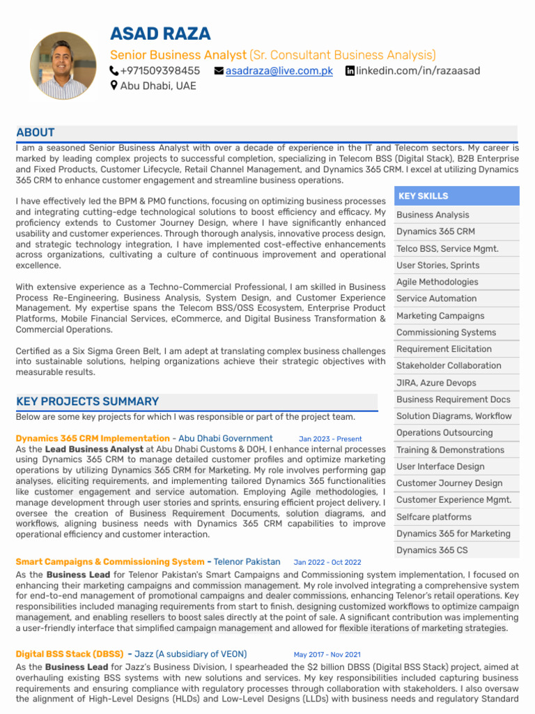 Asad R - IT Business Analyst | PDF | Business Process | Customer ...