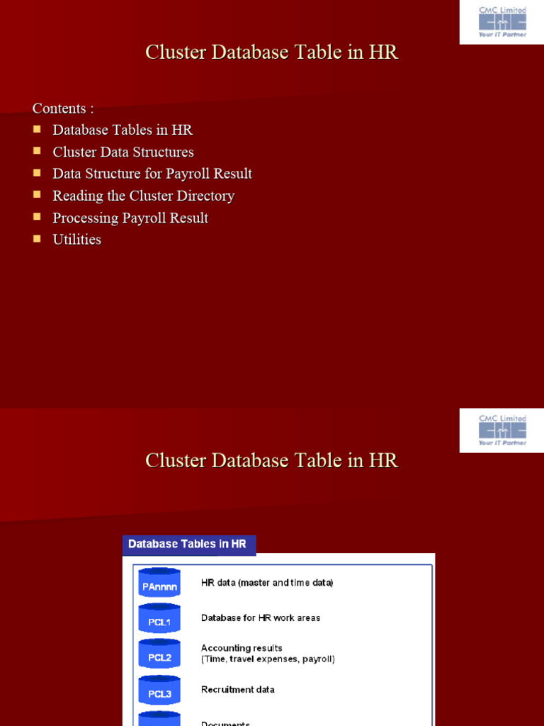 Cluster Database Table in HR | PDF | Databases | Database Transaction