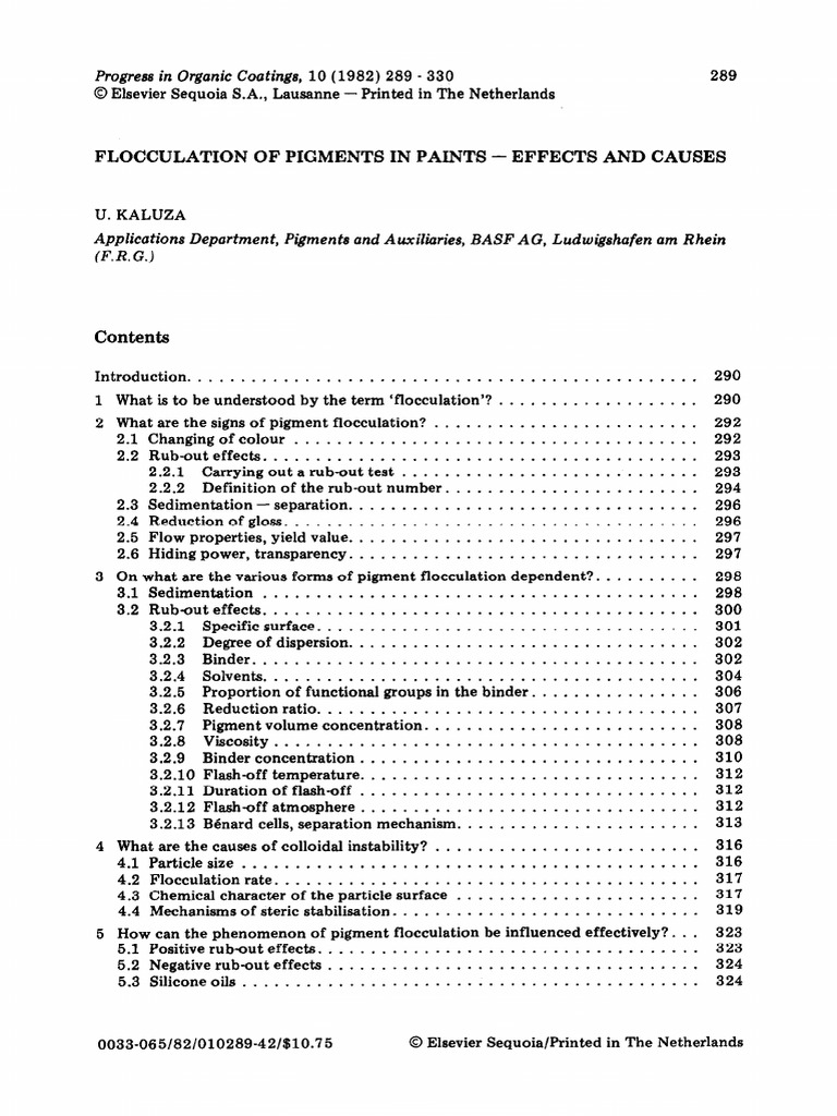 Flocculation Effects in Paint Pigments | PDF | Paint | Scattering