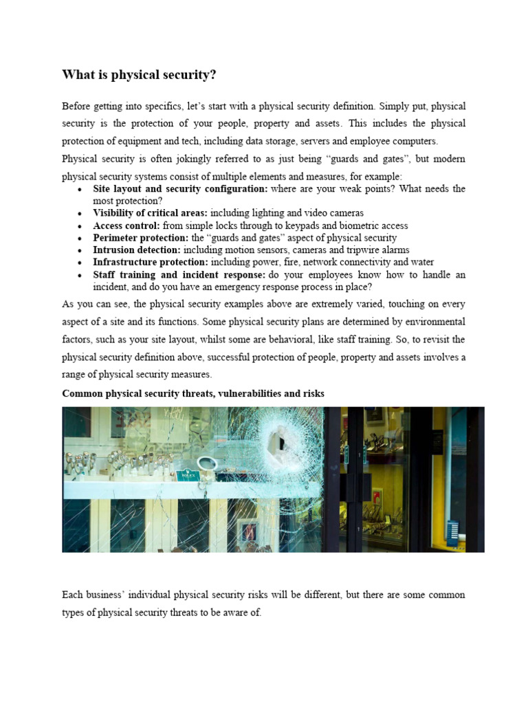 Lecture # 8 | PDF | Physical Security | Computer Security