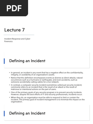 Incident Response and Cyber Forensics
