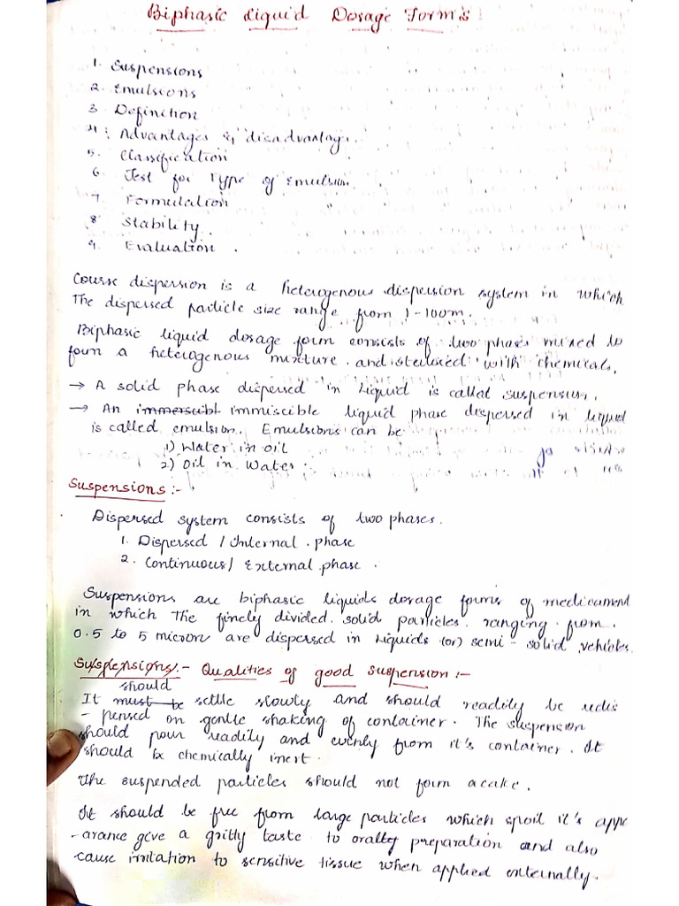 Example Of Biphasic Liquid Dosage Form
