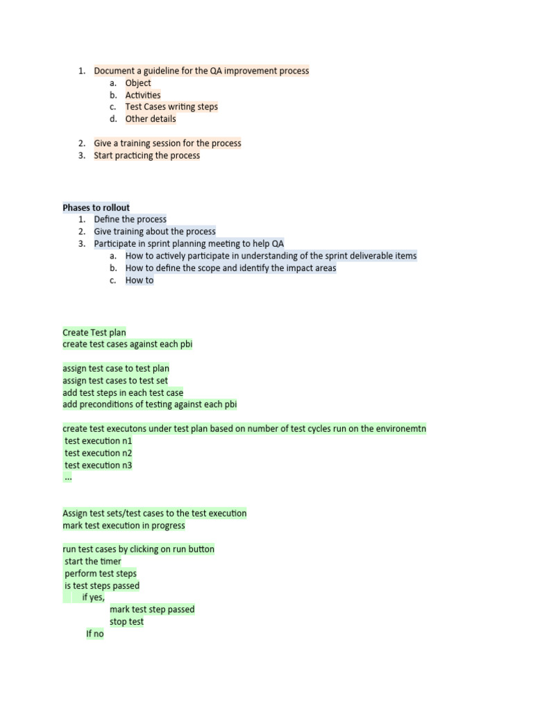 QA Improvement Process Guidelines | PDF | Scrum (Software Development ...