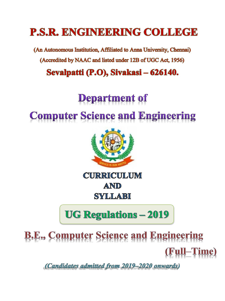 Computer Science Engineering Curriculum | PDF | Matrix (Mathematics ...