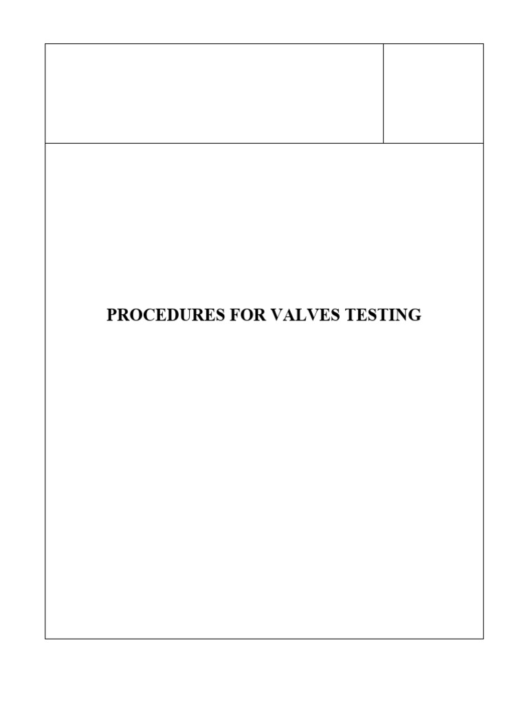 Valve Testing Procedures and Standards | PDF | Valve | Leak