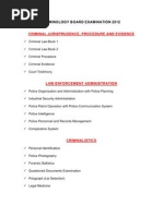 Pointers of Criminology Board 2012