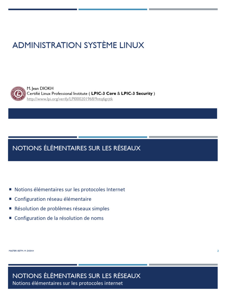 Notions de Réseaux sous Linux | PDF | Adresse IP | Ingénierie informatique