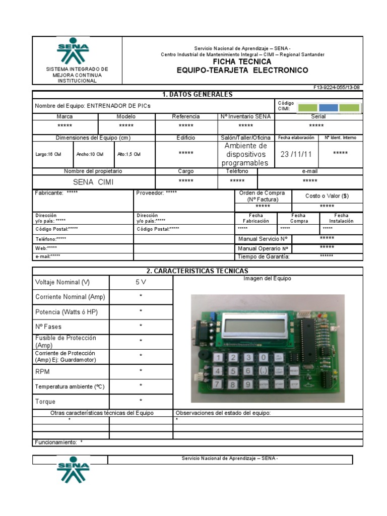 Ficha Tecnica Electro Electronic REBOLUCION Ingenieria El ctrica 