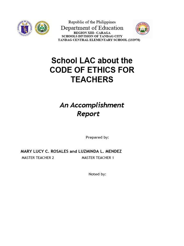 Reflection on Teachers' Code of Ethics | PDF | Teachers | Learning