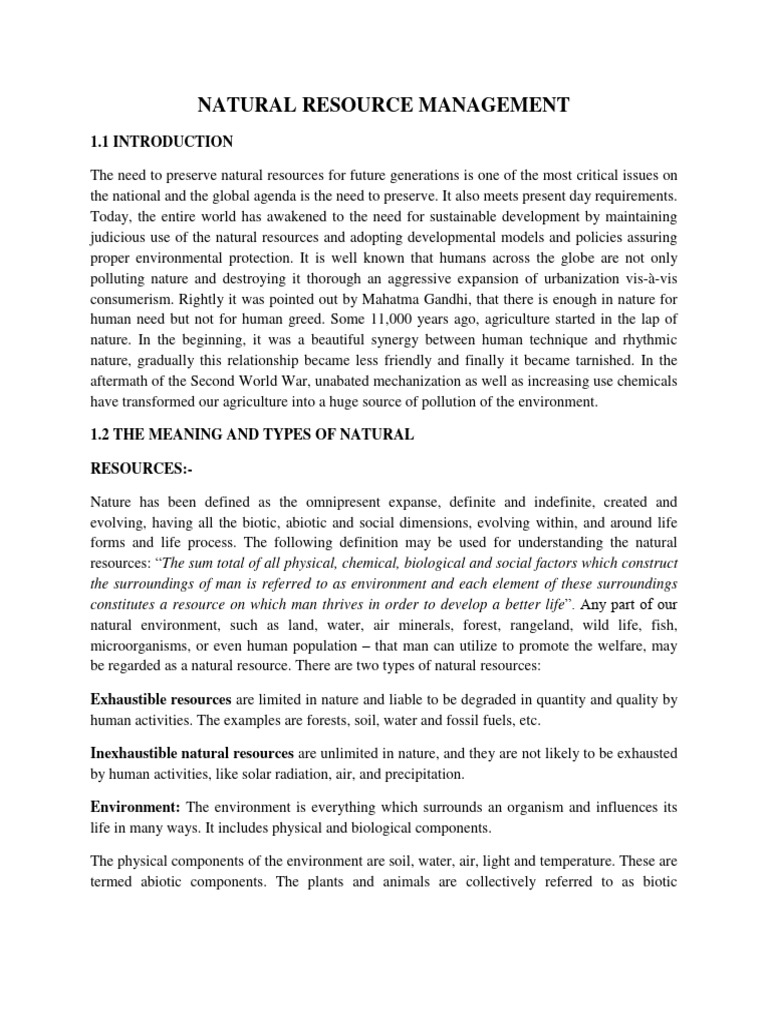 Natural Resources Management and Environmant | PDF | Solar Power ...
