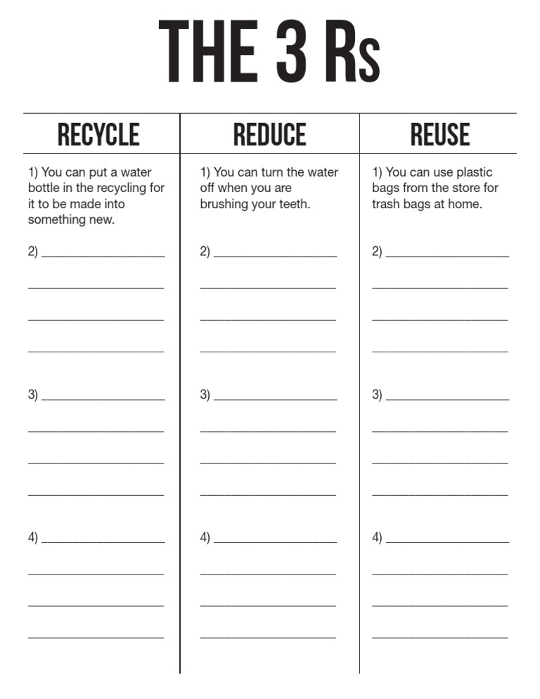 3 Rs Worksheet for Grade 1 | PDF | Technology & Engineering