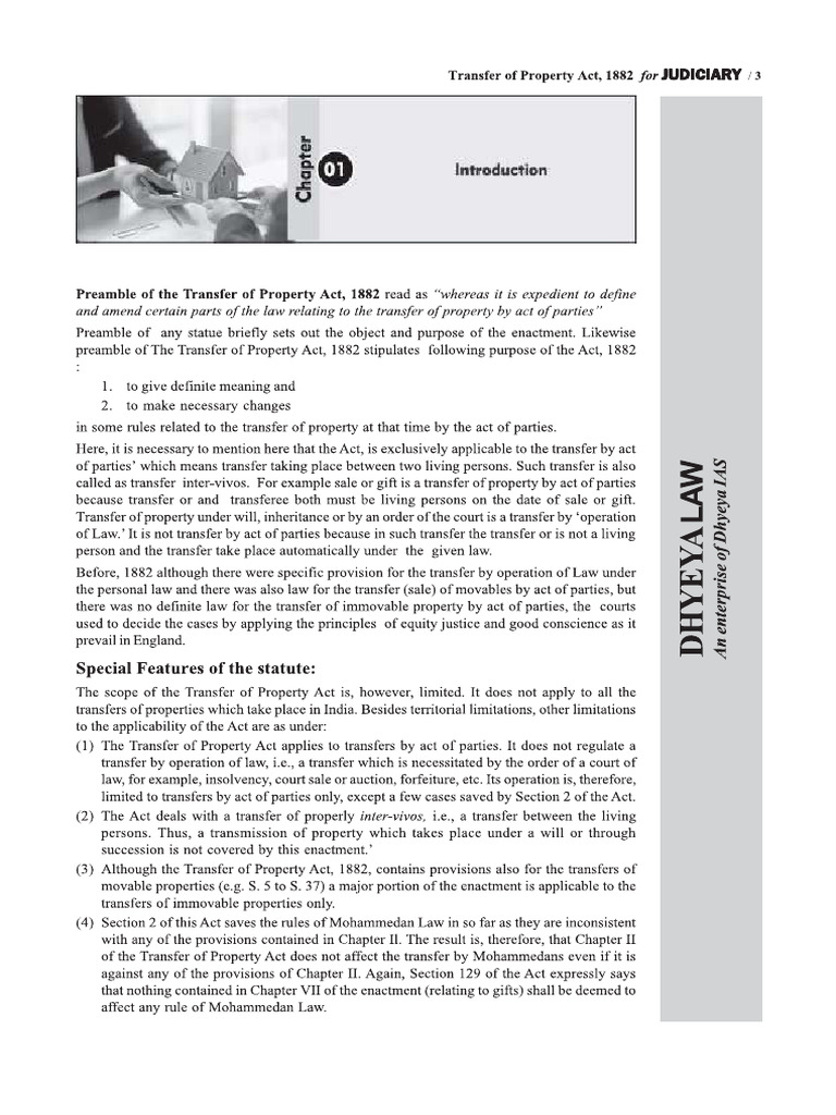 Transfer of Property Judiciary Notes | PDF