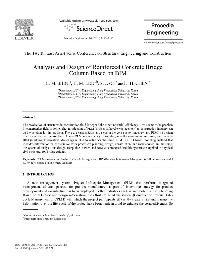 Analysis and Design of Reinforced Concrete Bridge Column Based On BIM ...