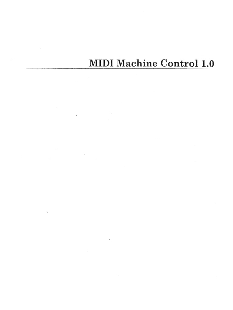 RP-013 v1-0 MIDI Machine Control Specification 96-1-4 | PDF | Code | Bit