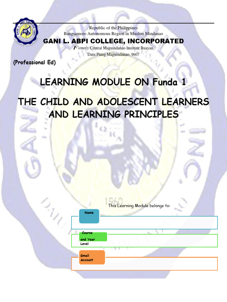 Funda1 The Child Module 1st Sem - FS | PDF | Learning | Developmental ...