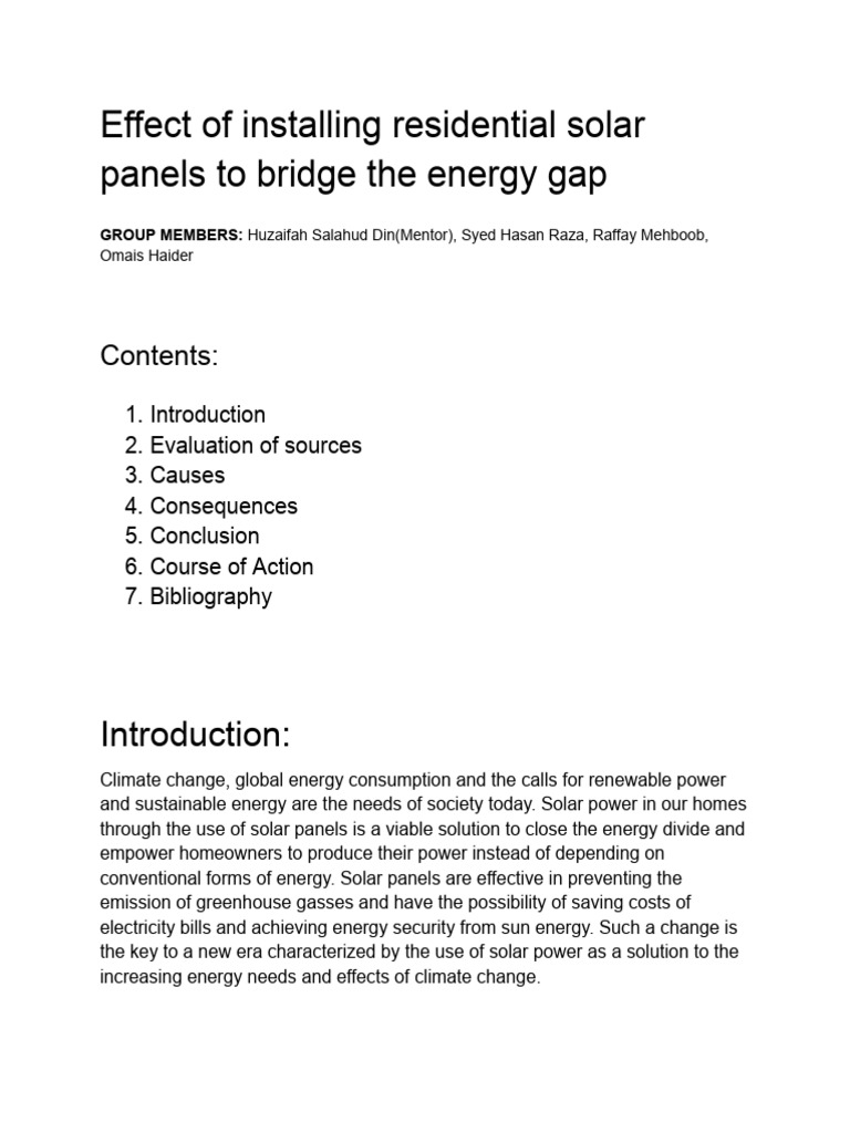 Individual Report - Team Based | PDF | Photovoltaics | Solar Energy