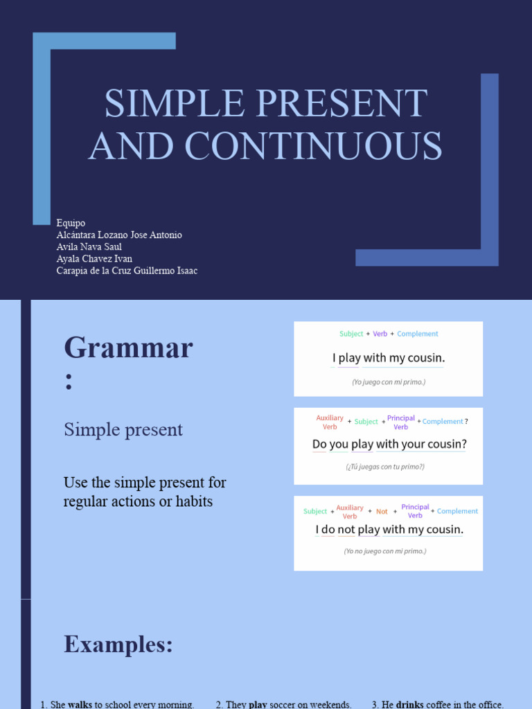 Simple Present and Continuous - 1 | PDF | Language Arts & Discipline
