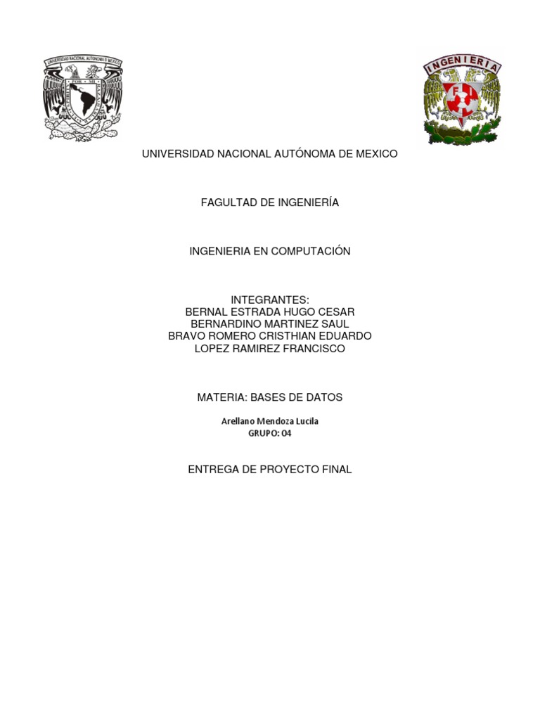 MI Proyecto Final BD | PDF | Informática y tecnología de la información ...
