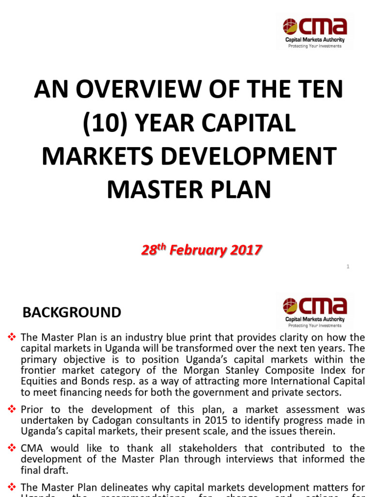 Master Plan Presentation To The Steering Committee Pdf Securities