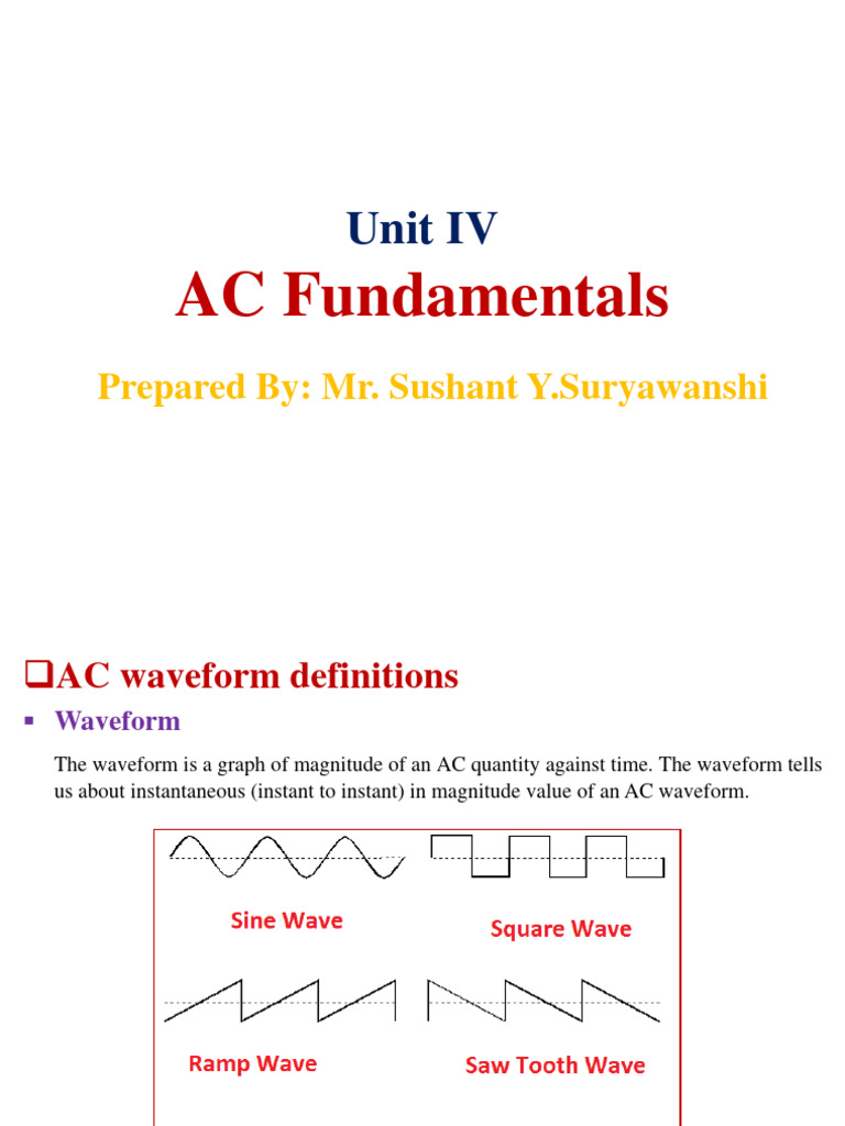 AC Fundamentals: Waveforms and Parameters | PDF | Electrical Impedance ...