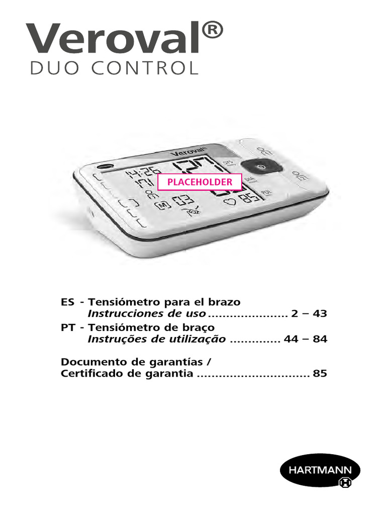 IFU Veroval Duo Control ES PT 170418 | PDF | Presión sanguínea ...