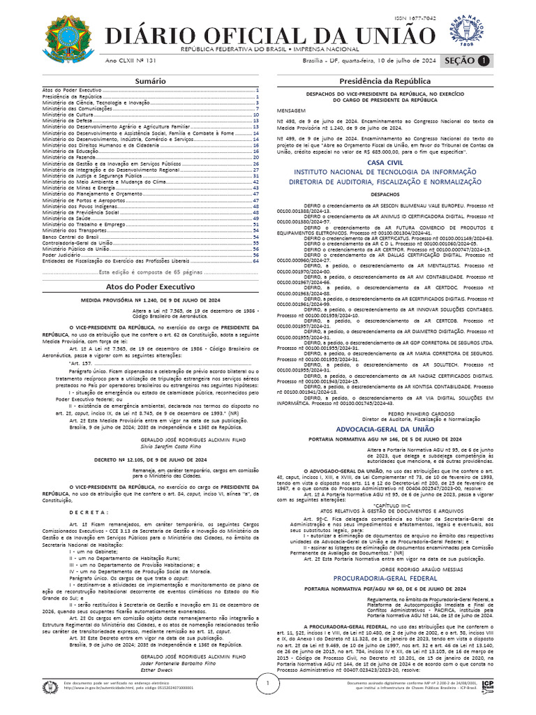 Atos do Poder Executivo - Julho 2024 | PDF | Pós-graduação | Science