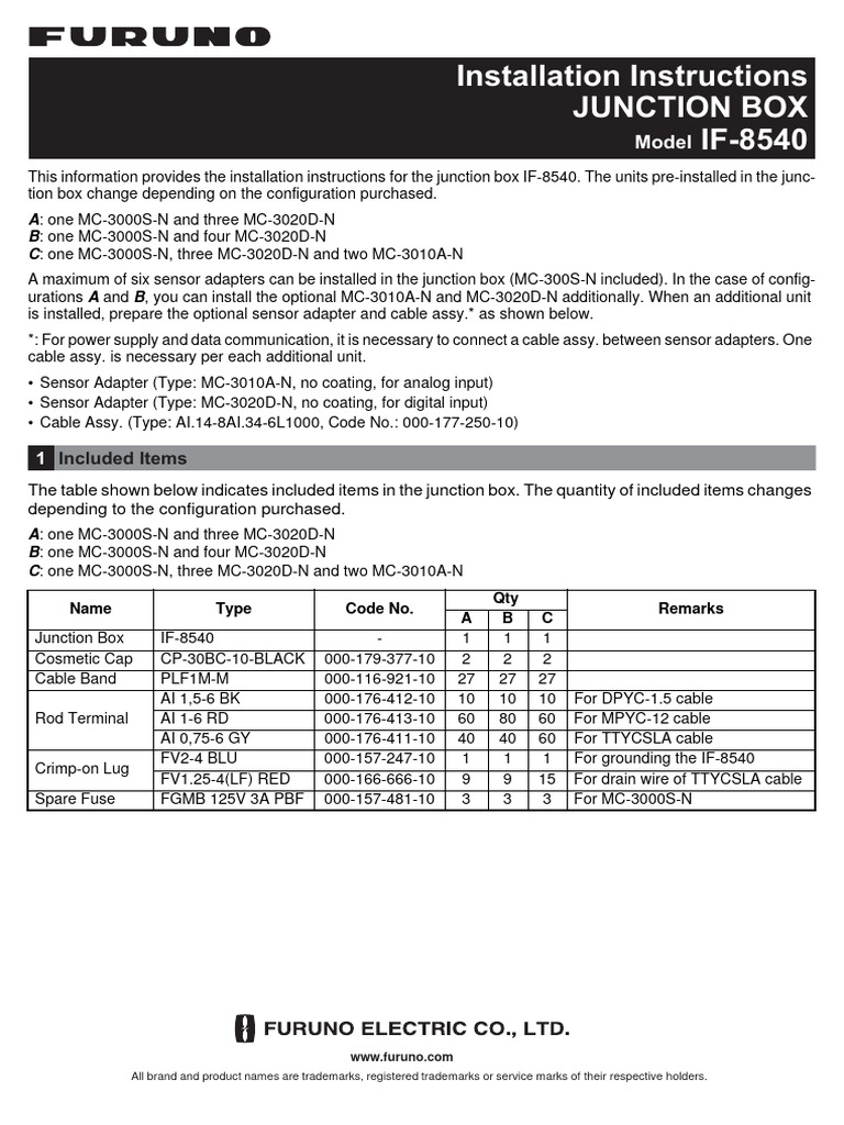Vr7000 If8540 Installation Instructions | PDF | Screw | Electrical Wiring