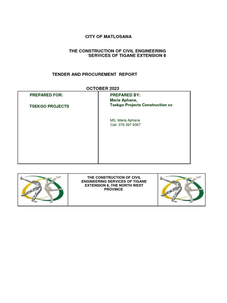 Tigane Extension 8 Civil Engineering Tender Report | PDF | Employment ...