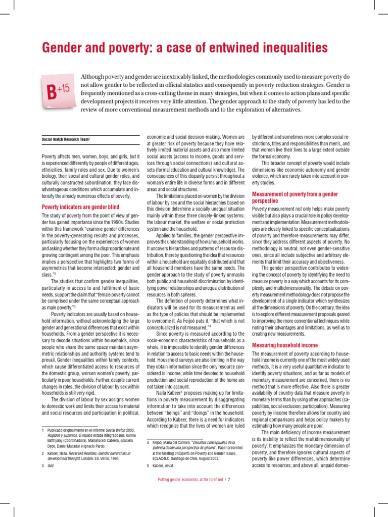 Gender and poverty | PDF | Poverty | Poverty & Homelessness