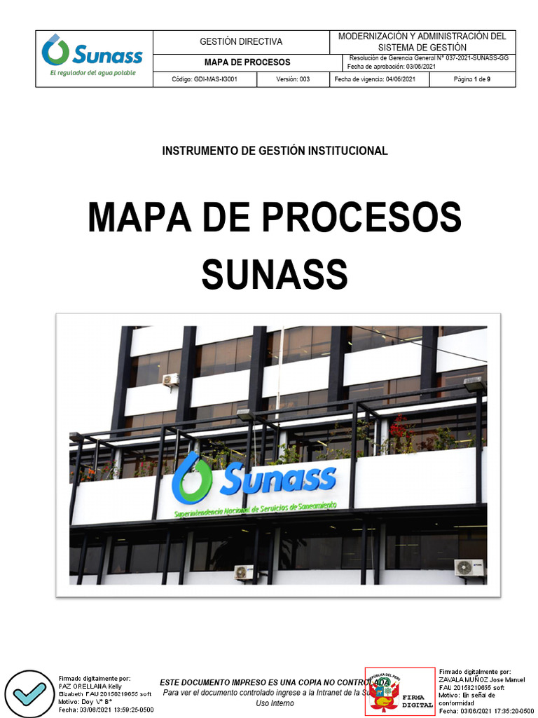 Mapa de Procesos SUNASS 2021 | PDF | Administración Pública | Cadena de ...