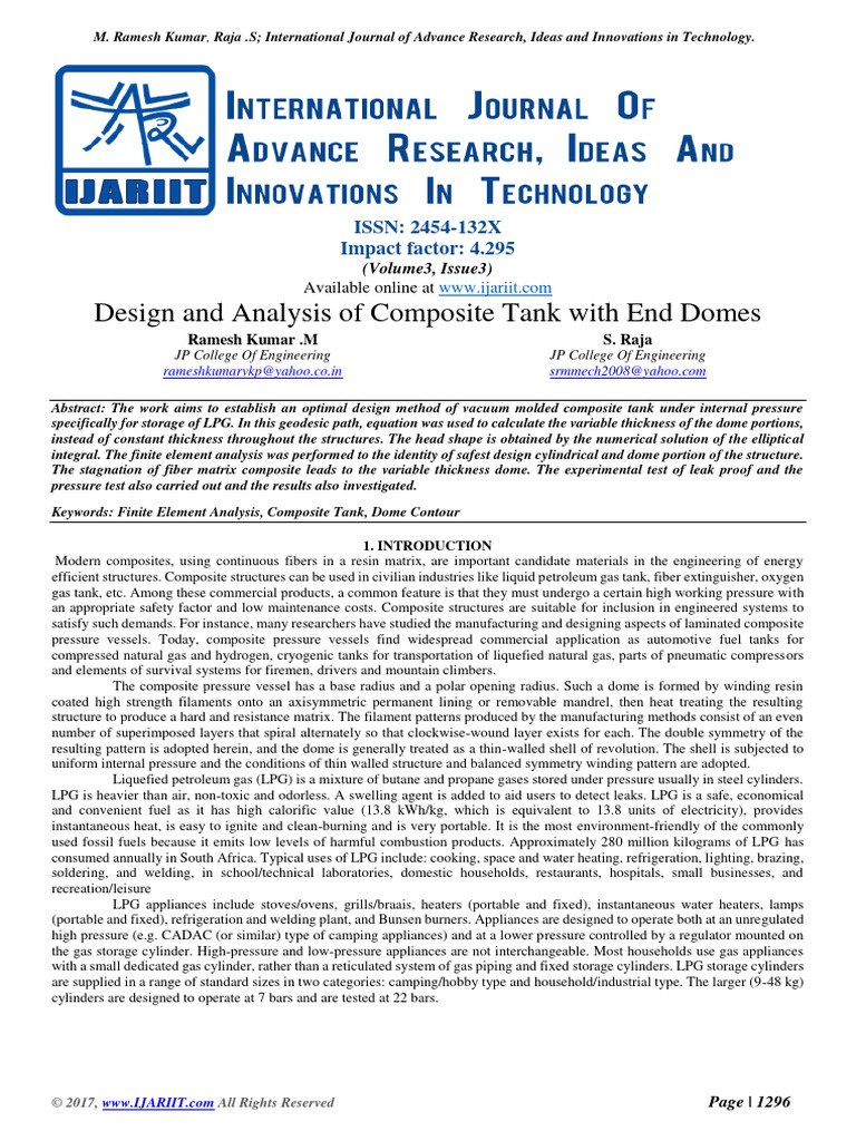 Composite Tank Design and Analysis | PDF | Composite Material ...