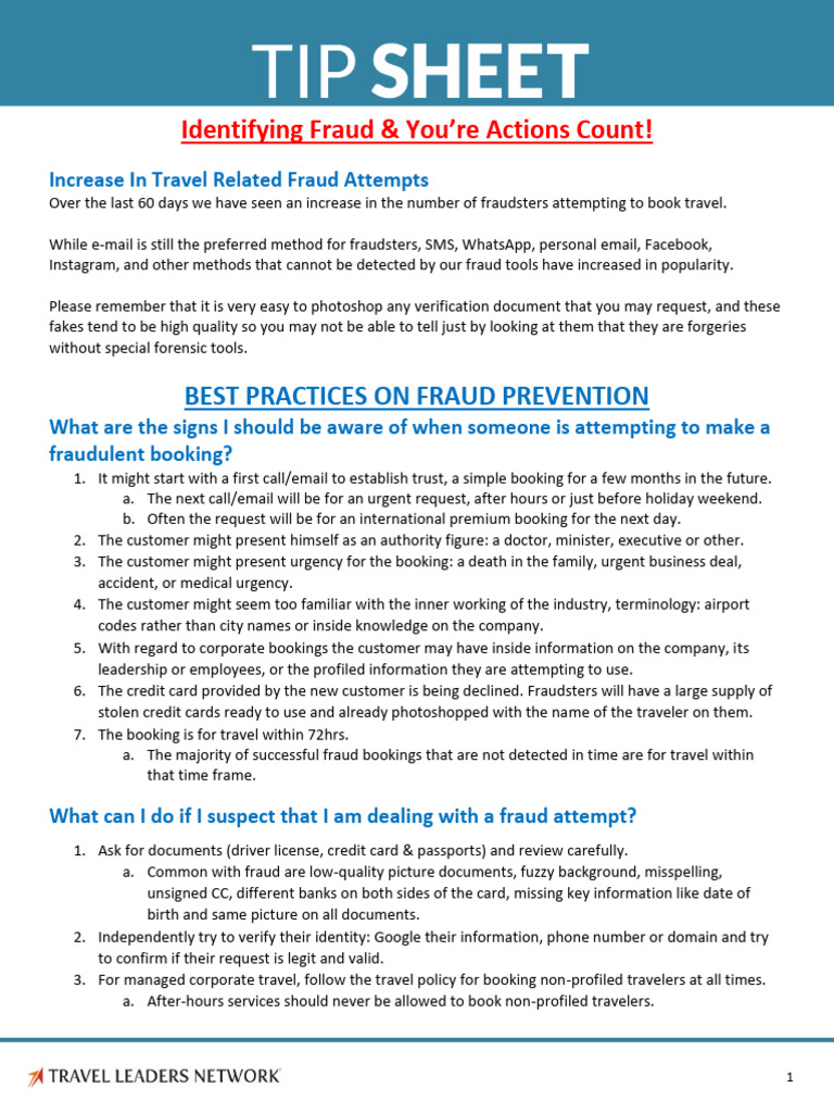 Travel Fraud Prevention Best Practices | PDF | Phishing | Fraud