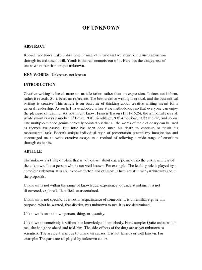 Exploring the Concept of the Unknown | PDF | God | Knowledge
