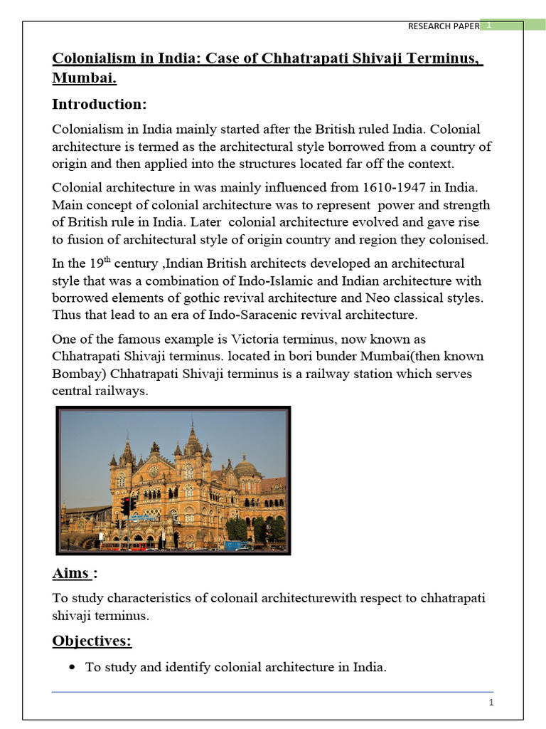 Colonialism In India Pdf Gothic Architecture Vault Architecture