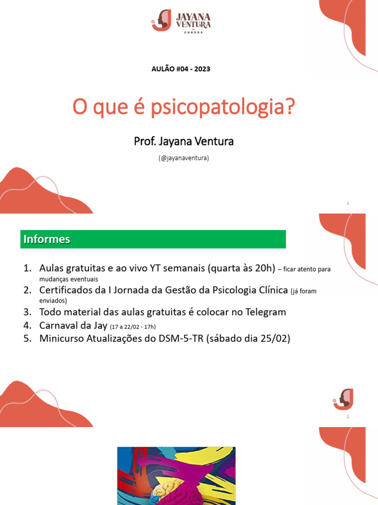 O que é Psicopatologia? Definições e História | PDF | Psicopatologia ...