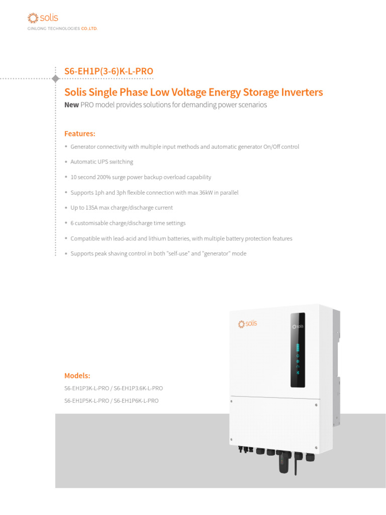 Solis Single Phase Inverters Overview | PDF | Electrical Components ...