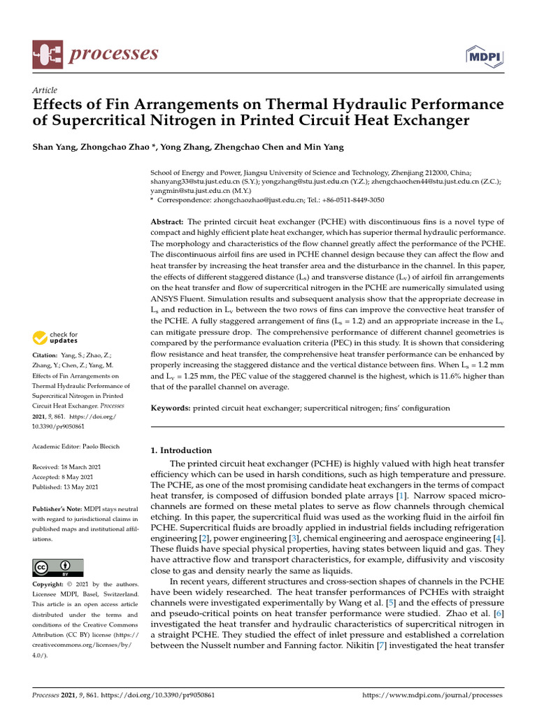 Effects of Fin Arrangements On Thermal Hydraulic P | PDF | Heat ...