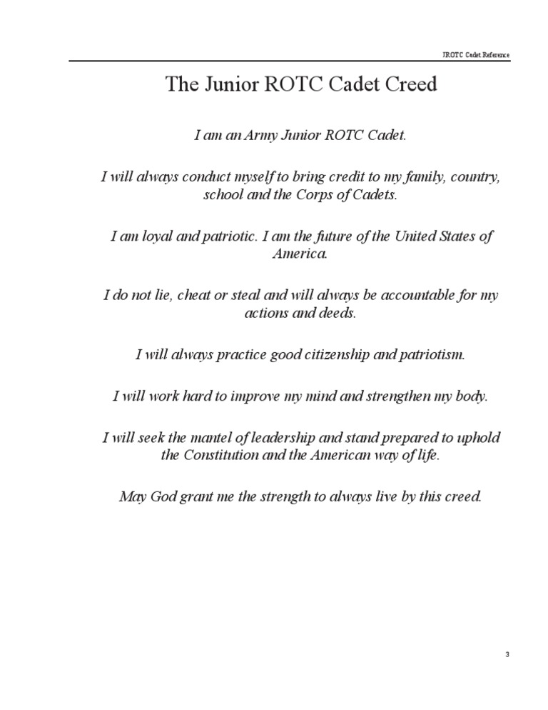 Army Jrotc Cadet Creed