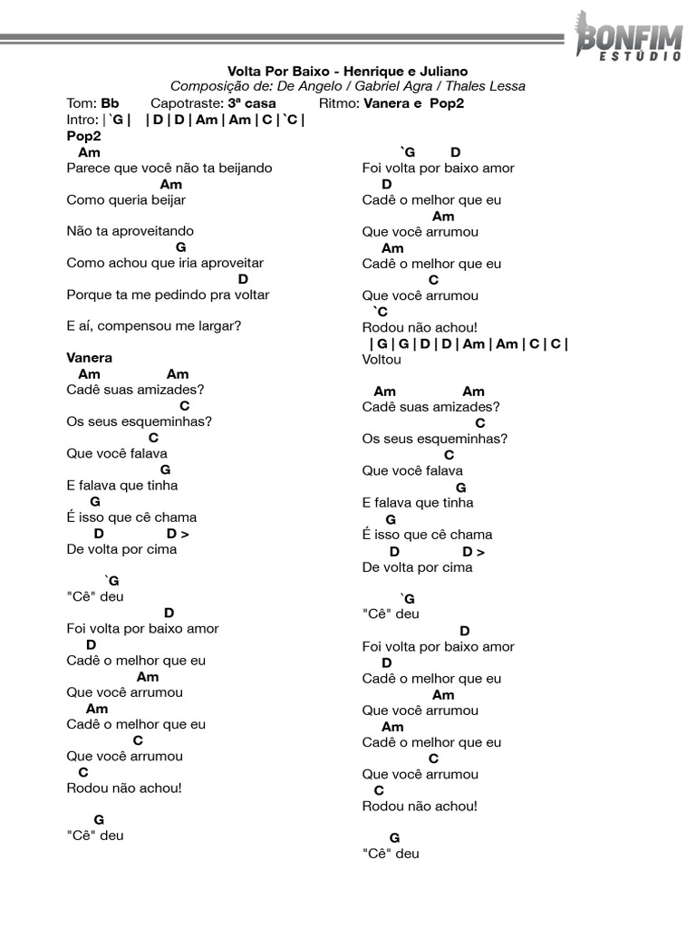 Volta Por Baixo - Henrique e Juliano | PDF | Música gravada